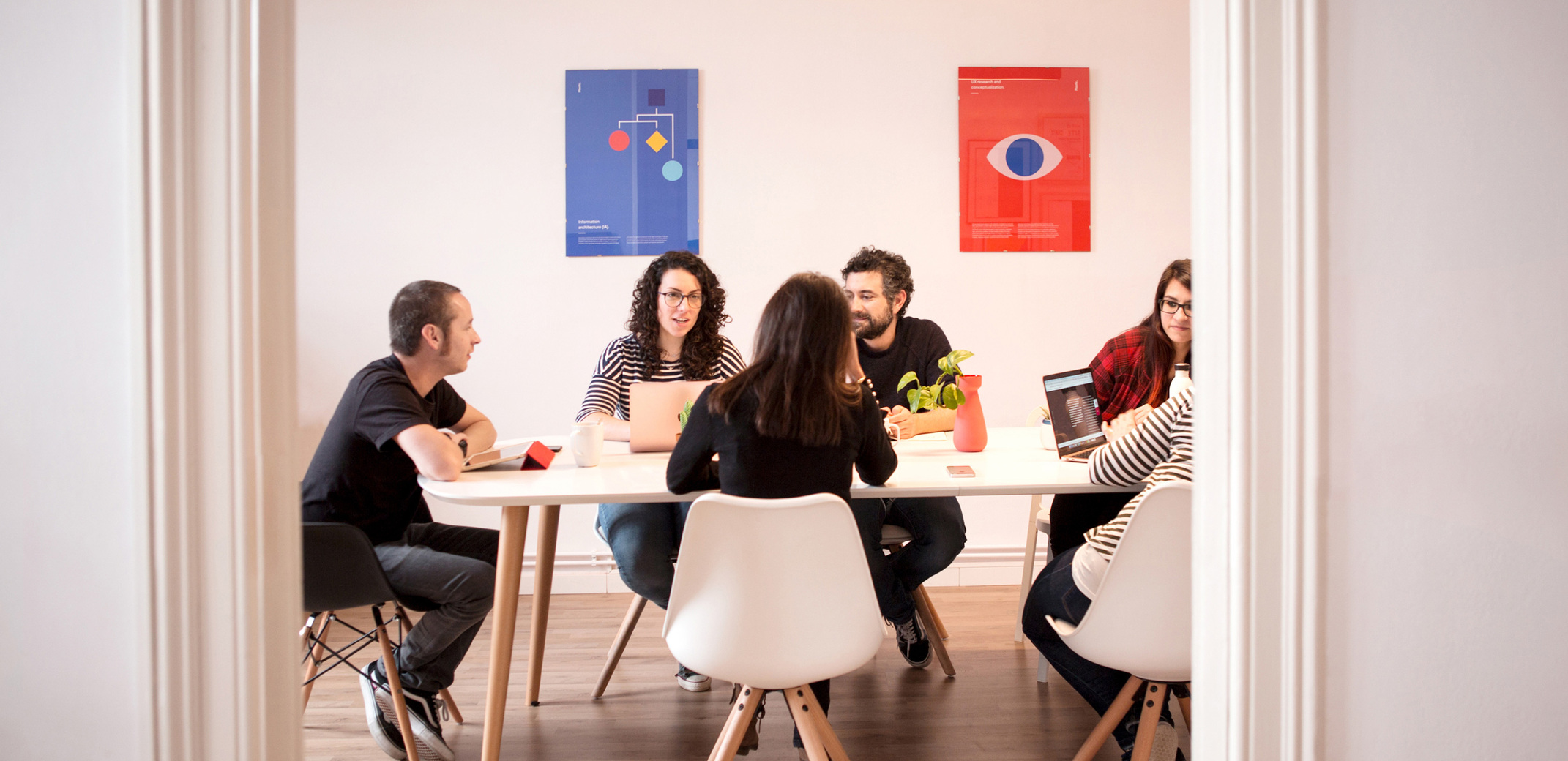 Plastic team working on a project strategy